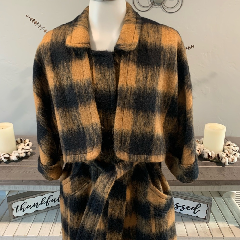 Juicy Couture Black and Gold Plaid Jacket